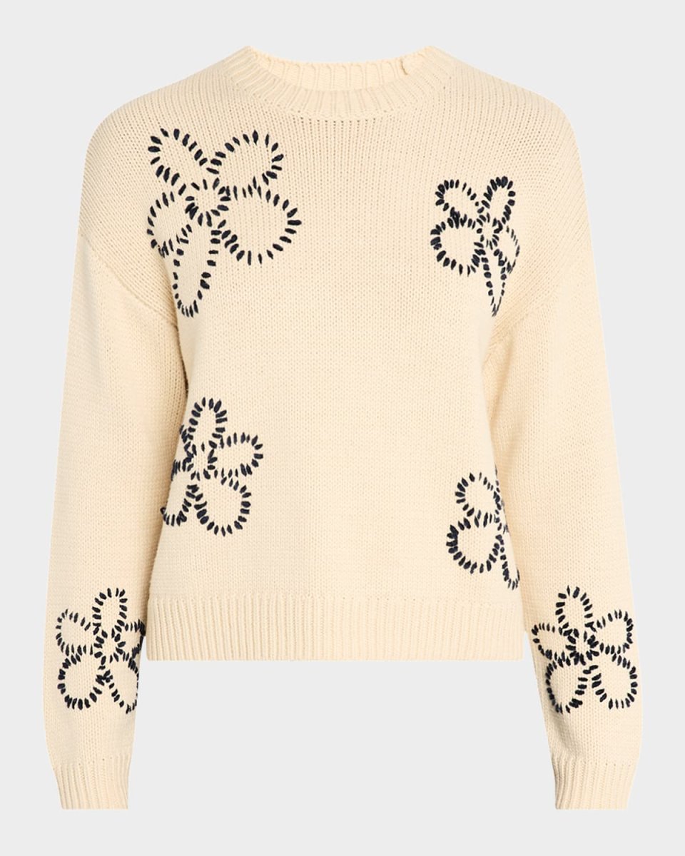 Zoey Stitched Daisy Sweater